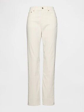 NWT Gap ’90s Straight High Rise Corduroy Pants Cream Ivory Size 28/6R 29 Inseam